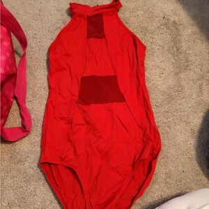 Red HoneyCut Leotard